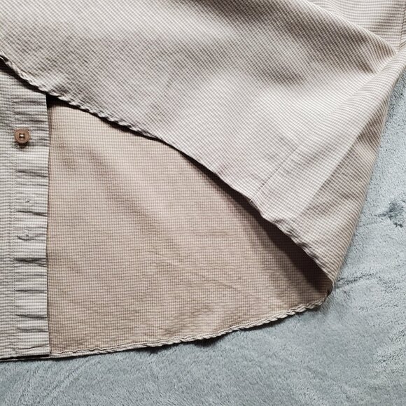 Casual Country Outfitters Button Up Plaid Shirt 1 Pocket Tan White Men Sz XL - Picture 7 of 9